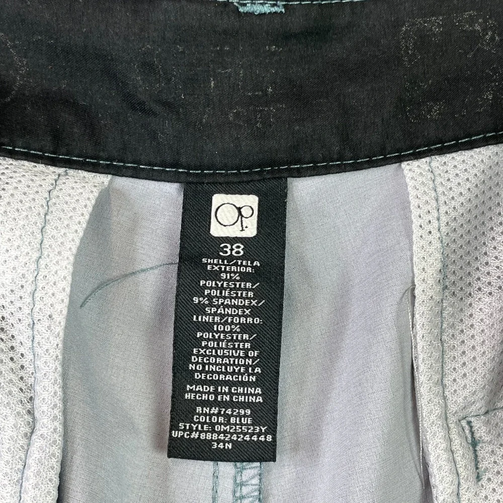 OP Board Shorts Mens 38 Blue Striped 4 Way Stretch Swim Trunks OM25523Y